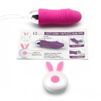 Penis Shape Vibrating Bullet 12 Speeds Remote Control Rechargeable PINK